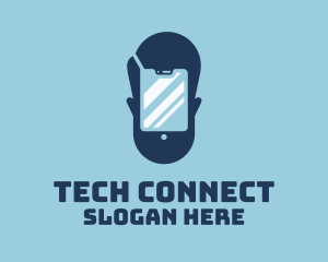 Smartphone - Man Grooming Smartphone logo design