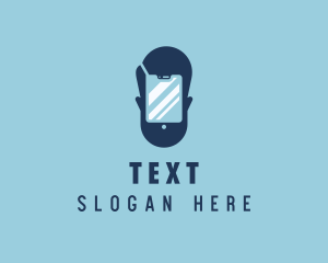 Man Grooming Smartphone logo design