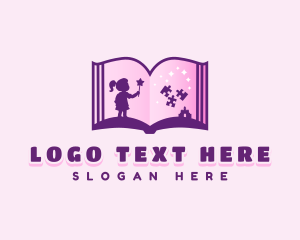 Fiction - Children Puzzle Book logo design