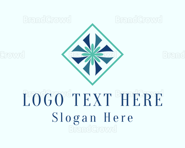 Flower Textile Interior Design Logo