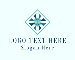 Ceramic Tiles - Flower Textile Interior Design logo design