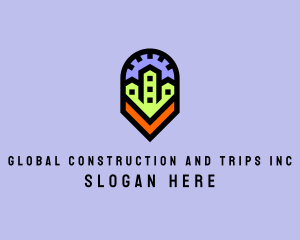 Buildings - Urban Neighborhood Map Pin logo design
