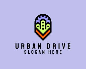 Urban Neighborhood Map Pin logo design