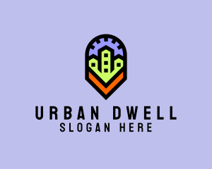 Urban Neighborhood Map Pin logo design