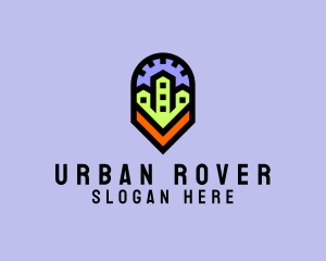 Urban Neighborhood Map Pin logo design