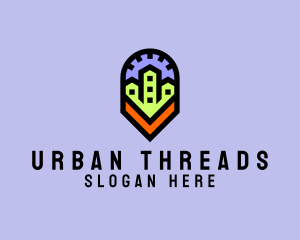 Urban Neighborhood Map Pin logo design