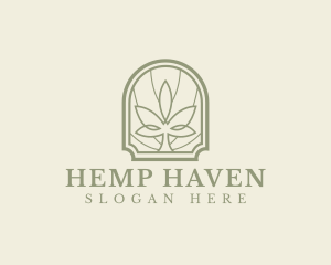 Geometric Marijuana Leaf logo design