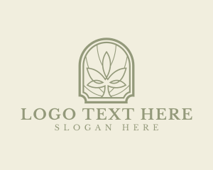 Marijuana - Geometric Marijuana Leaf logo design