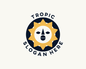 Tropical Tribal Sun logo design