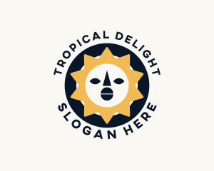 Tropical Tribal Sun logo design