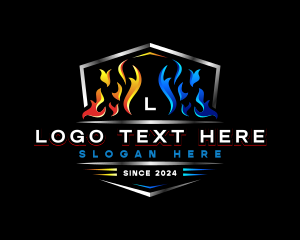 Fuel - Temperature Heat Hvac logo design