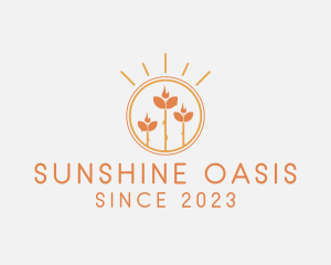 Sunshine Flower Candle  logo design