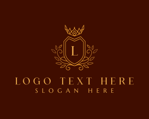 High End - Elegant Shield Crown logo design