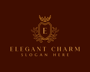 Elegant Shield Crown logo design