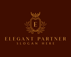 Elegant Shield Crown logo design