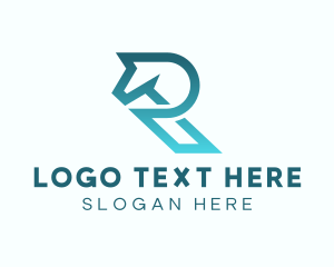 Teal - Horse Stallion Letter R logo design