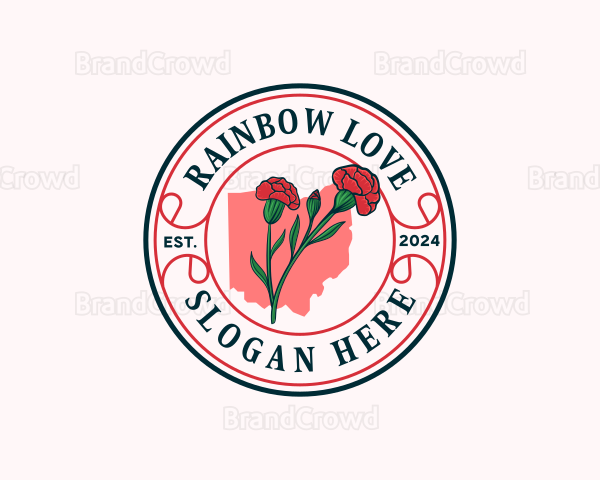 Ohio Carnation Flower Logo