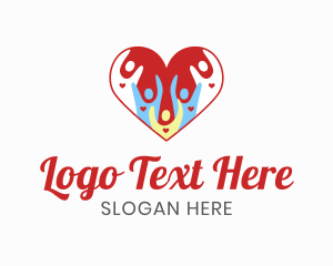 Humanitarian - Charity Heart People logo design