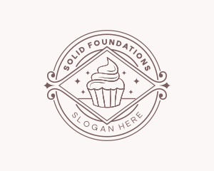 Cupcake Dessert Cafe Logo