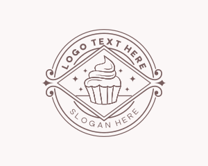 Cupcake Dessert Cafe Logo