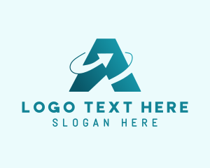 Teal - Logistics Arrow Letter A logo design