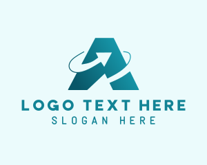 Delivery - Logistics Arrow Letter A logo design