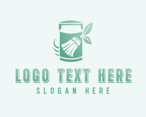 Recycling Bin - Garbage Broom Disposal logo design