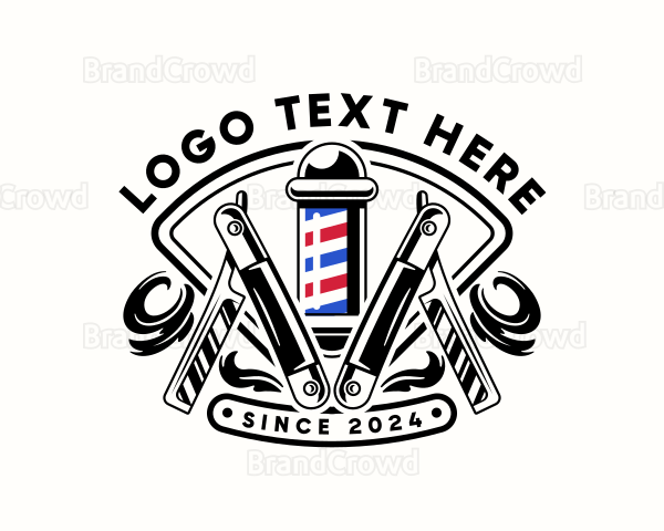 Barbershop Razor Pole Logo
