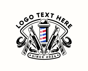 Wings Salon - Barbershop Razor Pole logo design