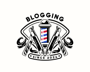 Barbershop Razor Pole Logo