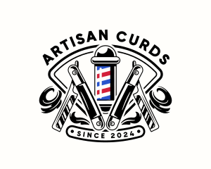 Barbershop Razor Pole logo design