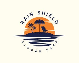 Umbrella - Beach Umbrella Chair logo design