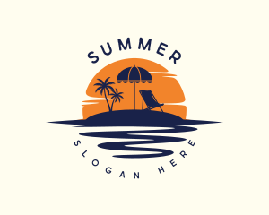 Beach Umbrella Chair logo design