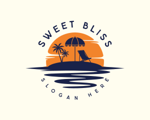 Resort - Beach Umbrella Chair logo design