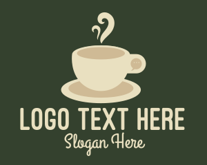 Cup And Saucer - Cream Coffee Chat logo design