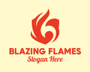 Red Flame Shield logo design