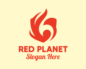 Red Flame Shield logo design