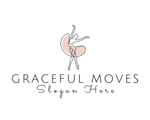 Ballerina Dance Monoline logo design