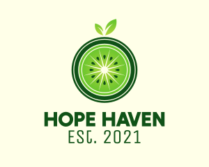 Grocer - Green Kiwi Fruit logo design