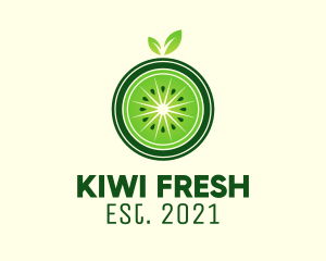 Green Kiwi Fruit  logo design