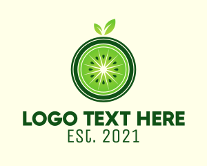 Food - Green Kiwi Fruit logo design