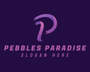 Purple Ribbon Letter P logo design