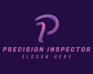 Purple Ribbon Letter P logo design