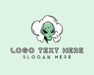 Smoking - Cosmic Alien Smoke logo design