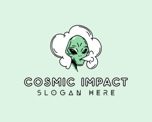 Cosmic Alien Smoke logo design