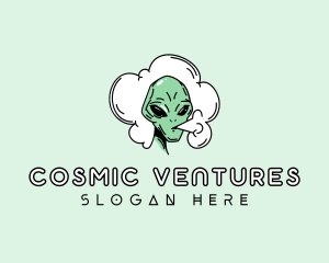 Alien - Cosmic Alien Smoke logo design