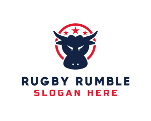 Rugby - Cattle Bull Star logo design