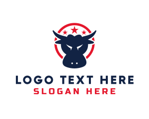 Meat Shop - Cattle Bull Star logo design