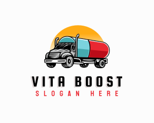 Vitamins - Medicine Truck Capsule logo design