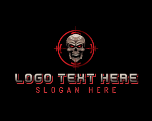 Skull Target Shooting Logo